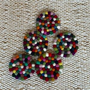 Colorful felt coasters